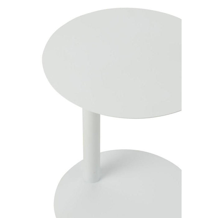 Salontafel Wit Metaal Rond 40 cm 40x40x50 cm-Bijzettafels-J-Line