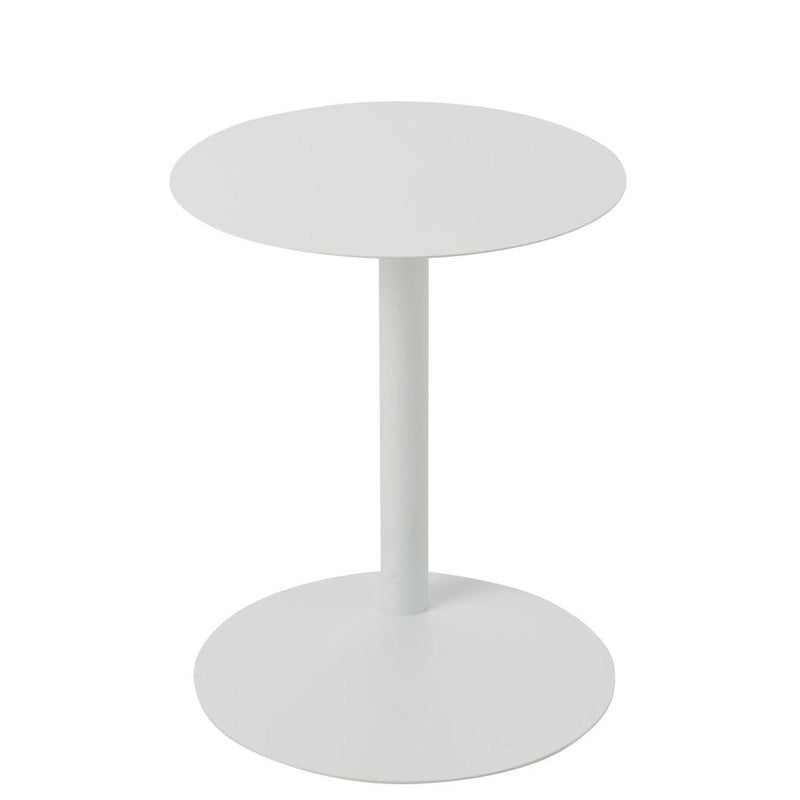 Salontafel Wit Metaal Rond 40 cm 40x40x50 cm-Bijzettafels-J-Line