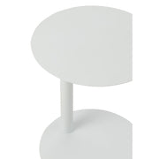 Salontafel Wit Metaal Rond 40 cm 40x40x50 cm-Bijzettafels-J-Line