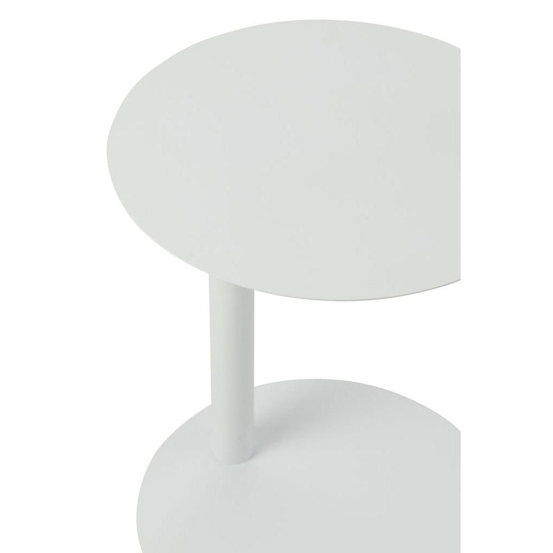 Salontafel Wit Metaal Rond 40 cm 40x40x50 cm-Bijzettafels-J-Line