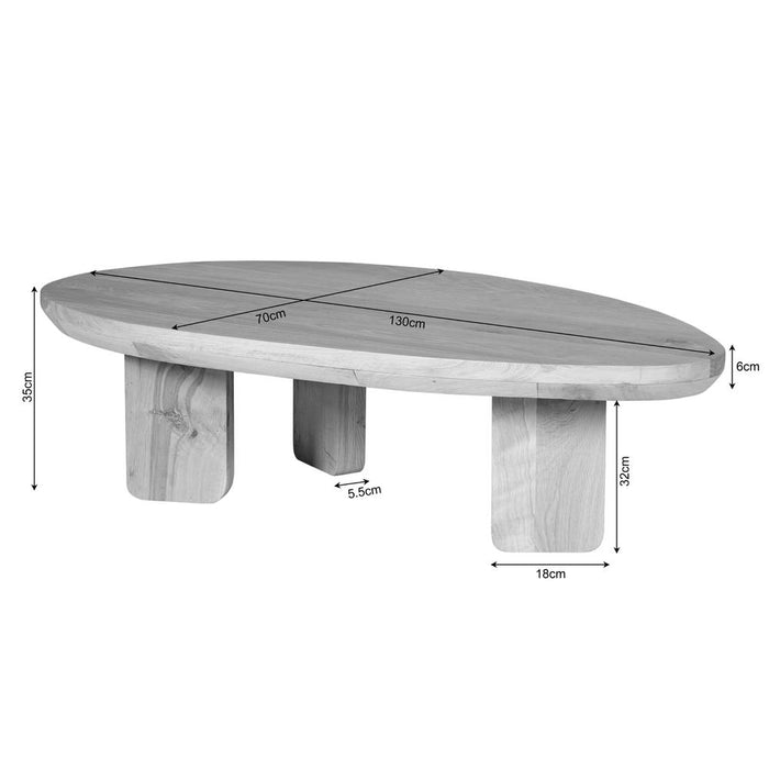 Salontafel Zillah - 130 cm - Eiken Bruin-Salontafels-Starfurn