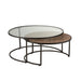 Salontafel Zwart Fir hout Rond 91 cm 91x91x41 cm-Salontafels-J-Line
