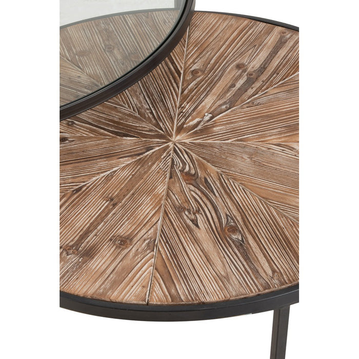 Salontafel Zwart Fir hout Rond 91 cm-Salontafels-J-Line