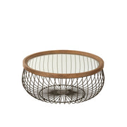 Salontafel Zwart Glas Rond 100 cm 100x100x45 cm-Salontafels-J-Line