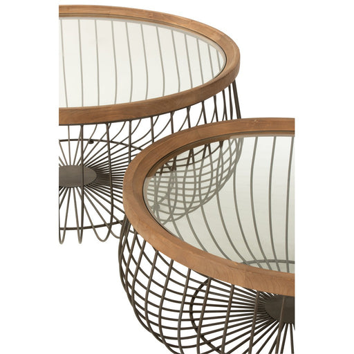 Salontafel Zwart Glas Rond 100 cm-Salontafels-J-Line