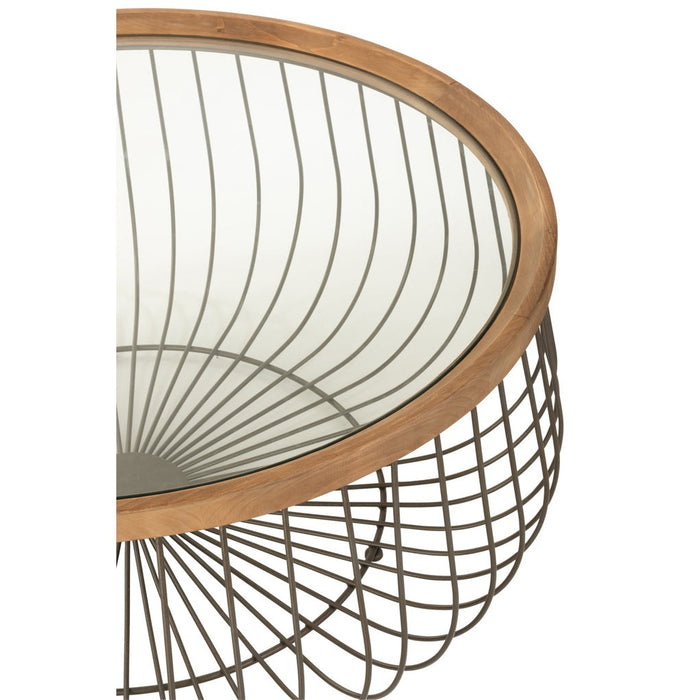 Salontafel Zwart Glas Rond 100 cm-Salontafels-J-Line