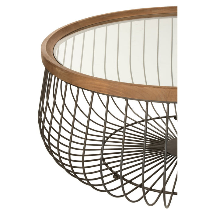 Salontafel Zwart Glas Rond 100 cm-Salontafels-J-Line