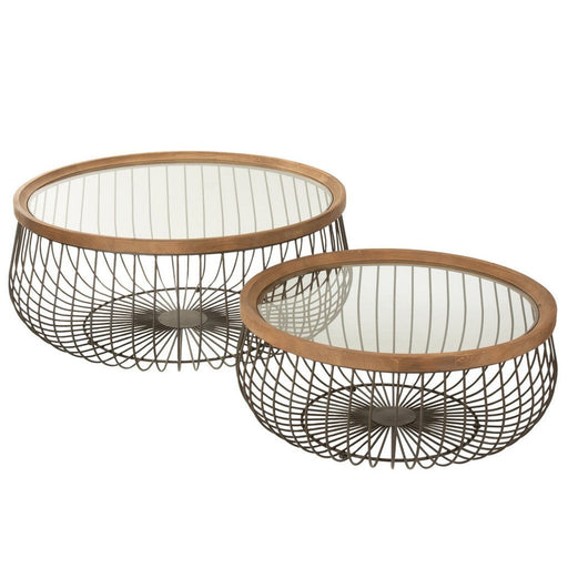 Salontafel Zwart Glas Rond 100 cm-Salontafels-J-Line