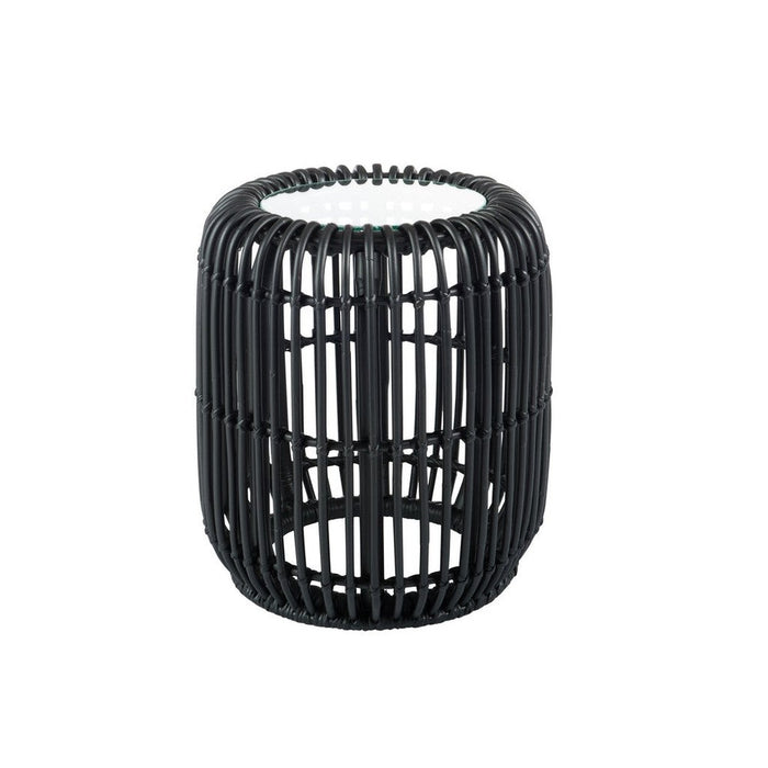 Salontafel Zwart Glas Rond 35 cm-Salontafels-J-Line