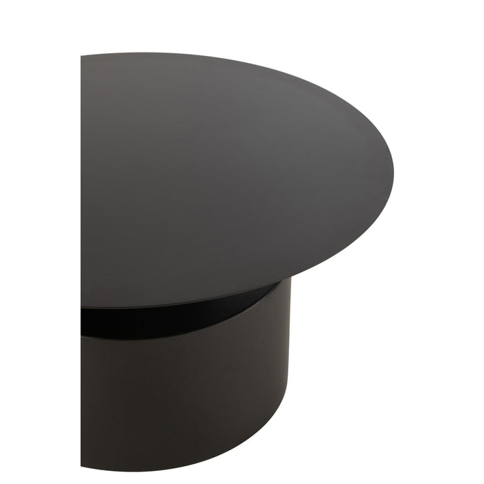 Salontafel Zwart Ijzer Rond 80 cm 80x80x41 cm-Salontafels-J-Line