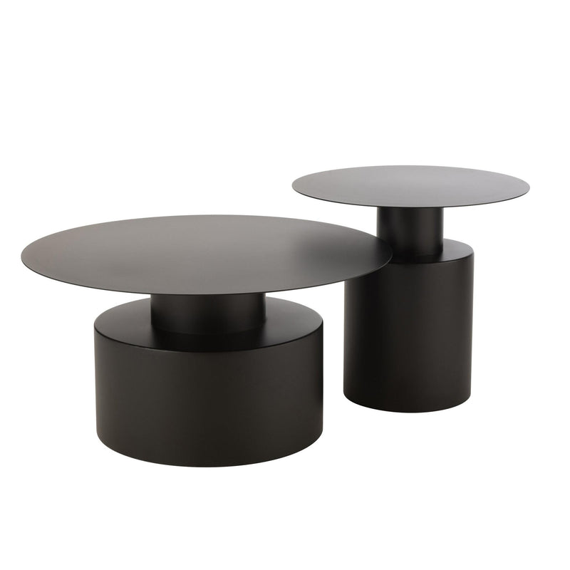 Salontafel Zwart Ijzer Rond 80 cm 80x80x41 cm-Salontafels-J-Line