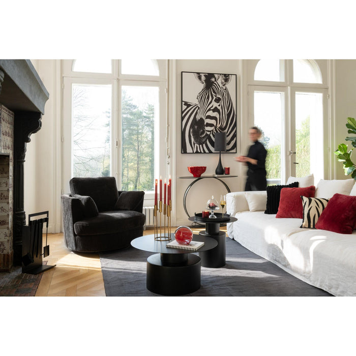 Salontafel Zwart Ijzer Rond 80 cm-Salontafels-J-Line