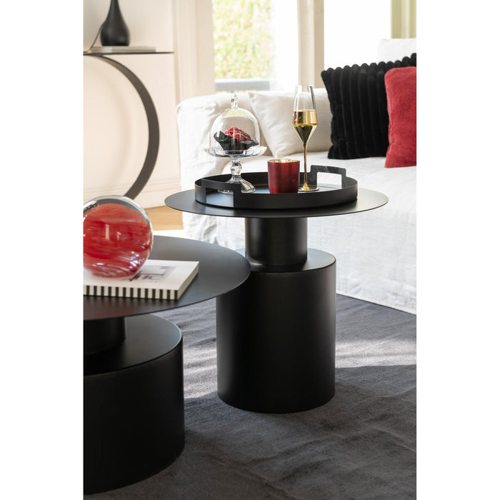 Salontafel Zwart Ijzer Rond 80 cm-Salontafels-J-Line