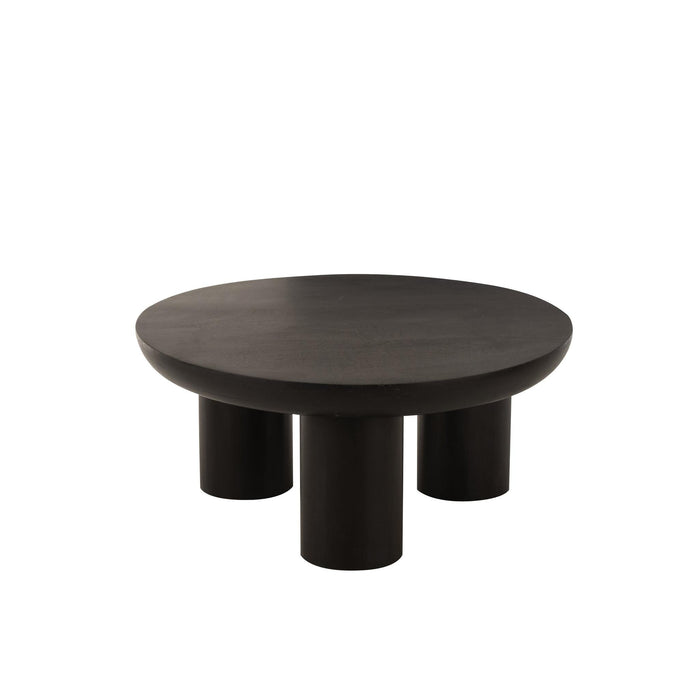 Salontafel Zwart Mangohout hout 90 cm-Salontafels-J-Line