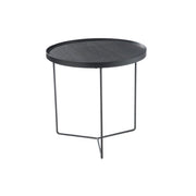 Salontafel Zwart Mdf Rond 50 cm 50.5x50.5x50 cm-Bijzettafels-J-Line