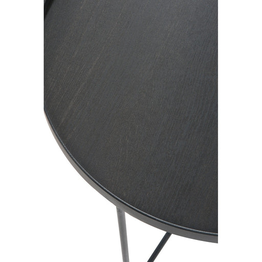 Salontafel Zwart Mdf Rond 50 cm-Salontafels-J-Line