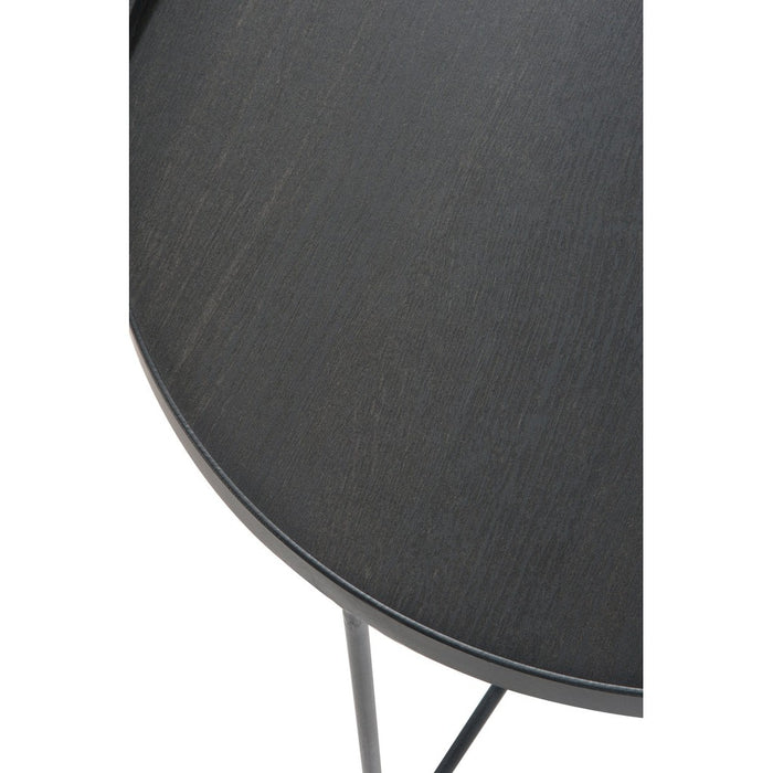 Salontafel Zwart Mdf Rond 50 cm-Salontafels-J-Line