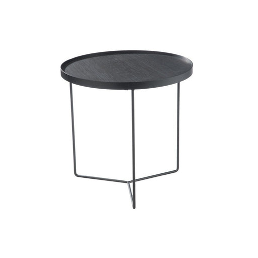 Salontafel Zwart Mdf Rond 50 cm-Salontafels-J-Line