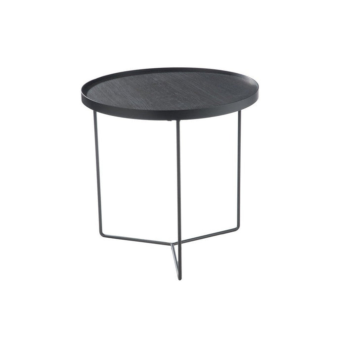 Salontafel Zwart Mdf Rond 50 cm-Salontafels-J-Line