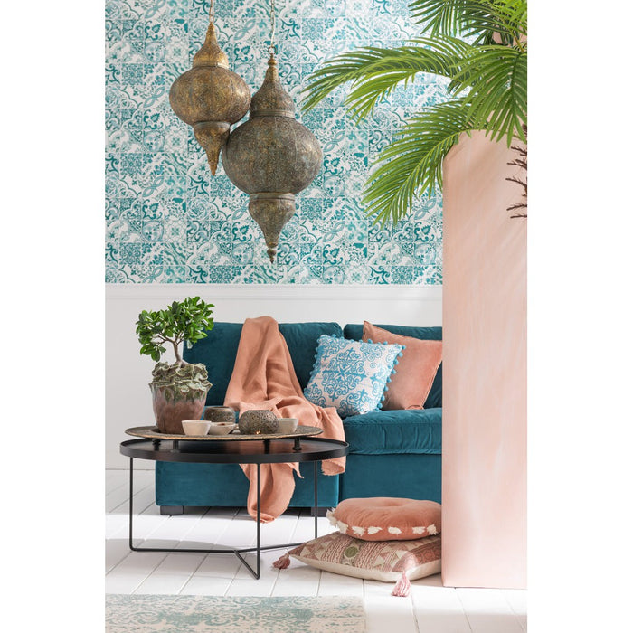 Salontafel Zwart Metaal Rond 81 cm 81x81x40 cm-Bijzettafels-J-Line