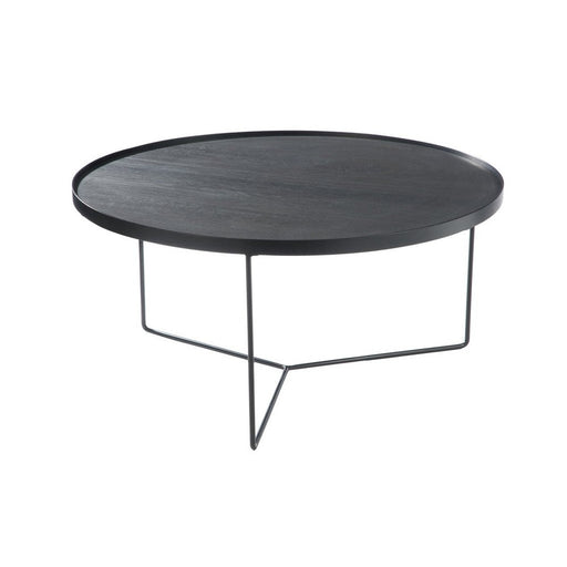 Salontafel Zwart Metaal Rond 81 cm 81x81x40 cm-Bijzettafels-J-Line