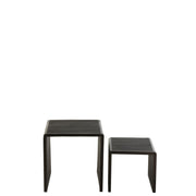 Salontafel Zwart Recycled hout 45 cm 45x50x50 cm-Bijzettafels-J-Line