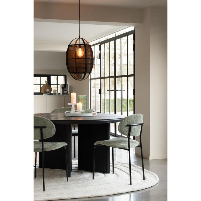 Salontafel Zwart Recycled hout Rond 150 cm 150x150x75 cm-Salontafels-J-Line
