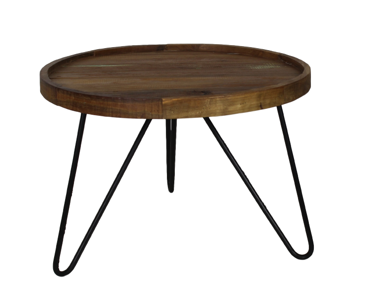 Salontafel met hairpin poten - ø60 - naturel wax-Salontafels-HSM Collection