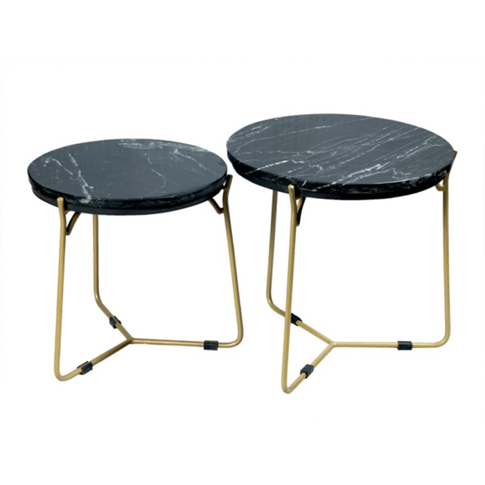 Salontafel set Caly Zwart marmer 50-40 cm 45x45x45 cm-Salontafels-Starfurn