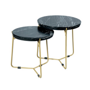 Salontafel set Caly Zwart marmer 50-40 cm 45x45x45 cm-Salontafels-Starfurn