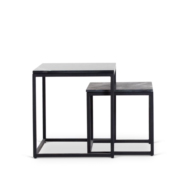 Salontafel set Daan | Zwart marmer 50-40 cm-Salontafels-Starfurn