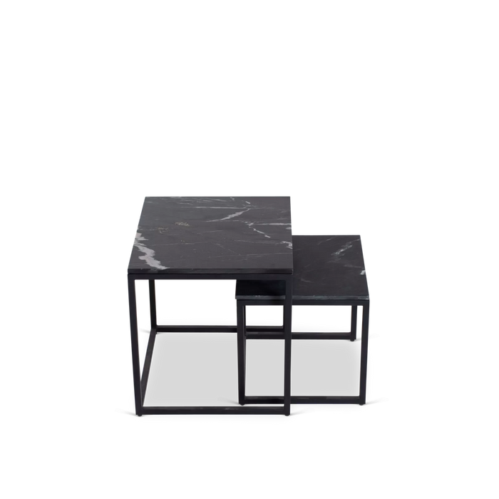 Salontafel set Daan | Zwart marmer 50-40 cm-Salontafels-Starfurn
