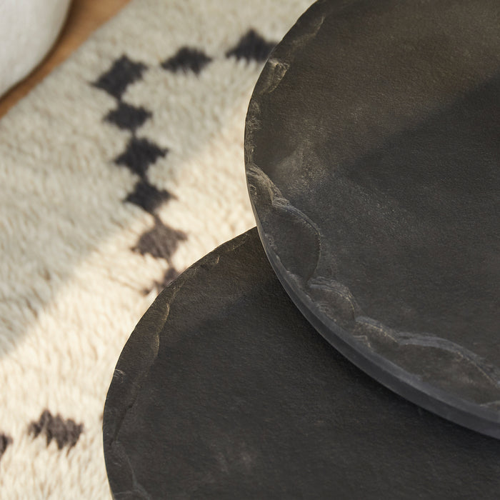 Salontafel set Ora | Zwart Kadappa Stone 60-45 cm-Salontafels-Starfurn