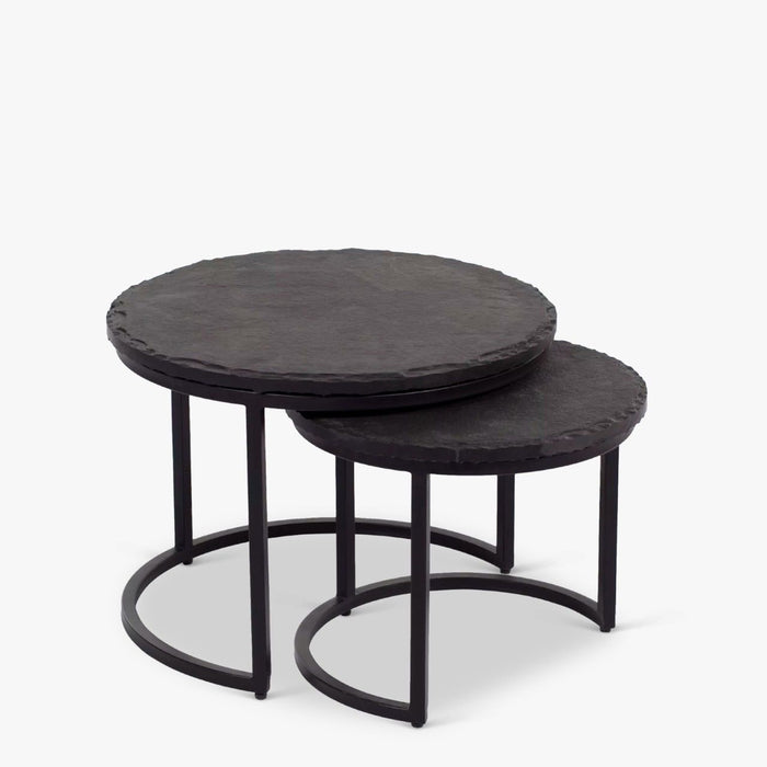 Salontafel set Ora | Zwart Kadappa Stone 60-45 cm-Salontafels-Starfurn