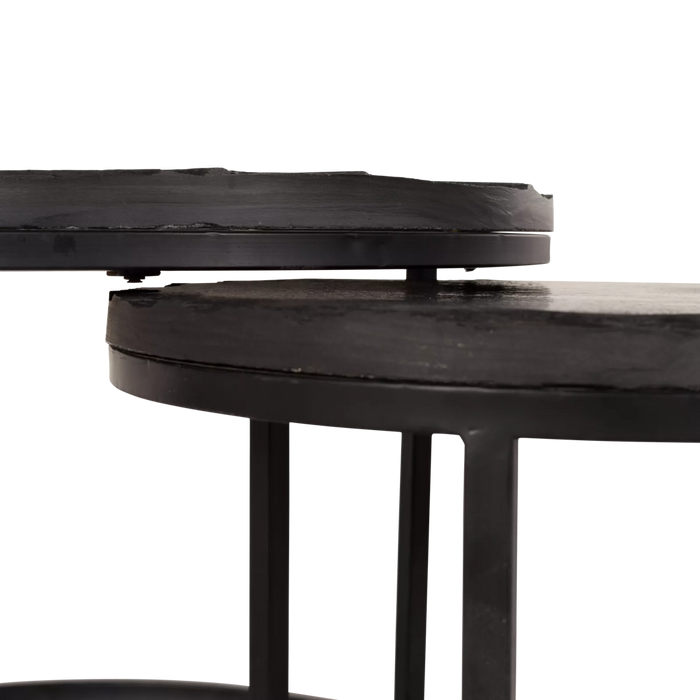 Salontafel set Ora | Zwart Kadappa Stone 60-45 cm-Salontafels-Starfurn