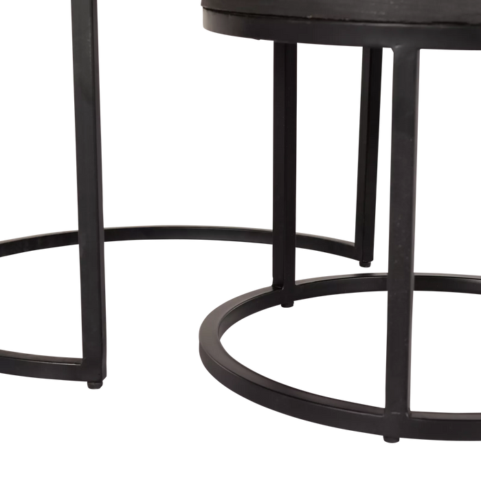 Salontafel set Ora | Zwart Kadappa Stone 60-45 cm-Salontafels-Starfurn