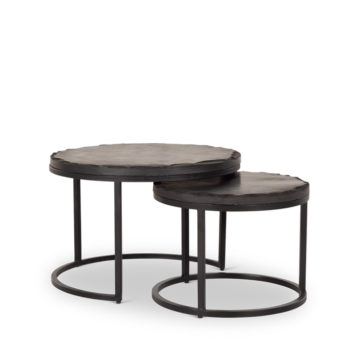 Salontafel set Ora | Zwart Kadappa Stone 60-45 cm-Salontafels-Starfurn