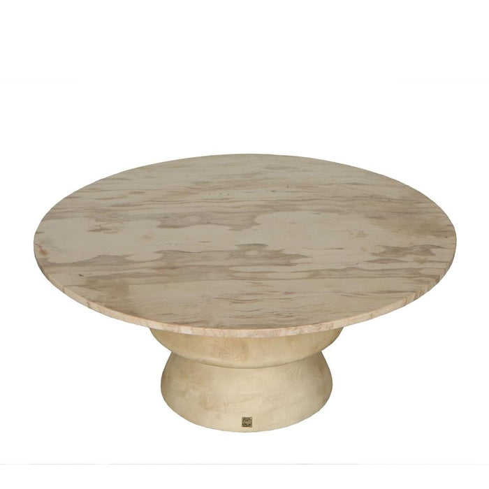 Salontafels Callain Naturel Mangohout Salontafel Marmer Top-Salontafels-PTMD