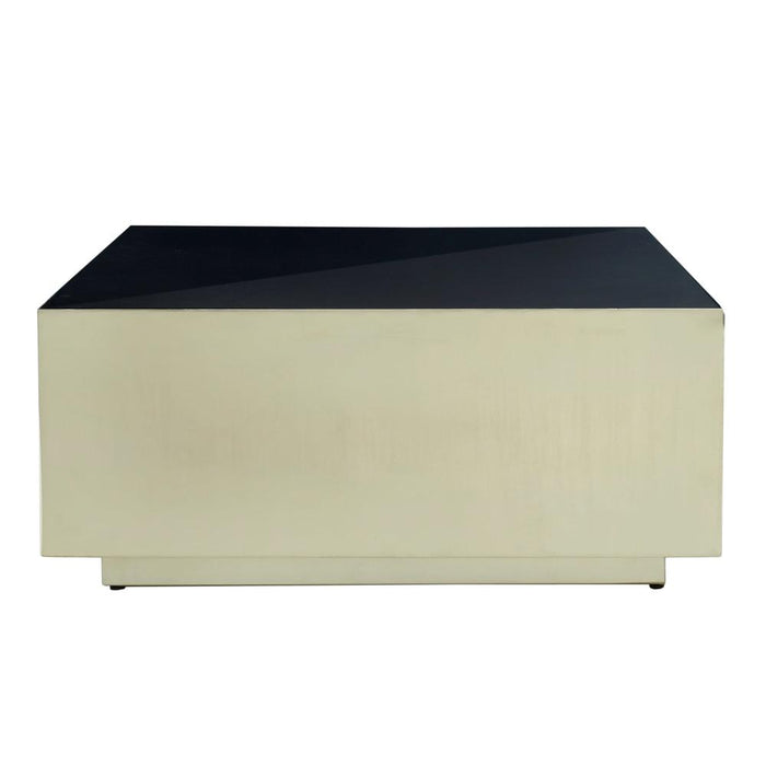 Salontafels Salontafel Irvy Goud IJzer Coffeetable Vierkant Zwart Enamel-Salontafels-PTMD