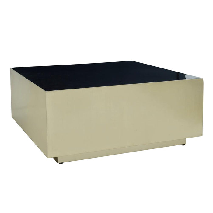 Salontafels Salontafel Irvy Goud IJzer Coffeetable Vierkant Zwart Enamel-Salontafels-PTMD