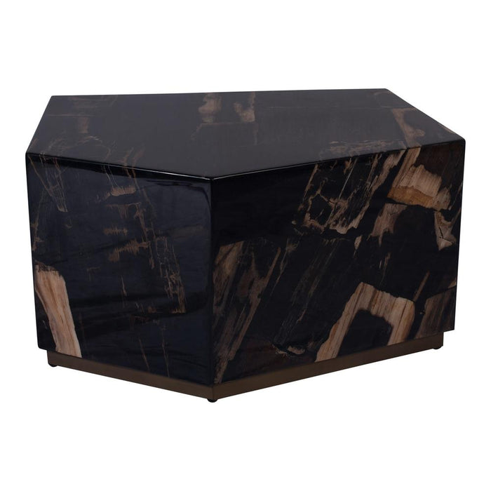 Salontafels Salontafel Rayn Petrified Hout Zwart Coffeetable M-Salontafels-PTMD