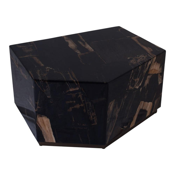 Salontafels Salontafel Rayn Petrified Hout Zwart Coffeetable M-Salontafels-PTMD