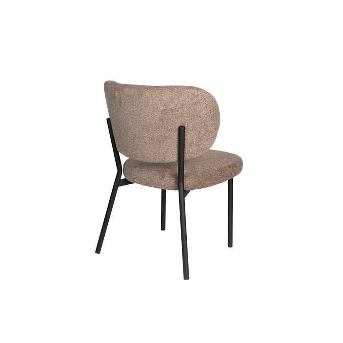 Sanne Loungestoel | Brownie | met zwarte poten-Eetkamerstoelen-Creating Home