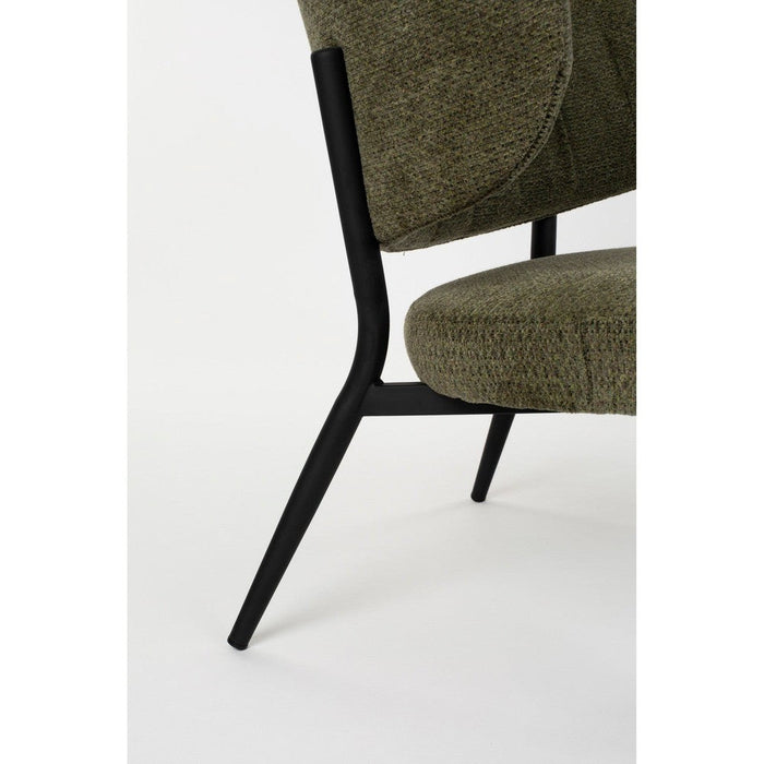 Sanne Loungestoel | Groen Grijs | met zwarte poten-Fauteuils-Creating Home