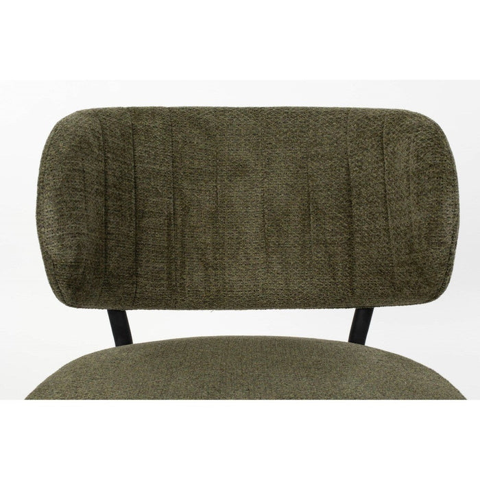 Sanne Loungestoel | Groen Grijs | met zwarte poten-Fauteuils-Creating Home