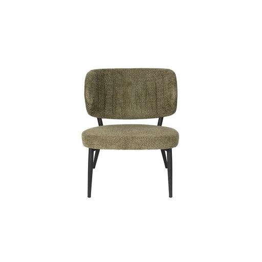 Sanne Loungestoel | Groen Grijs | met zwarte poten-Fauteuils-Creating Home