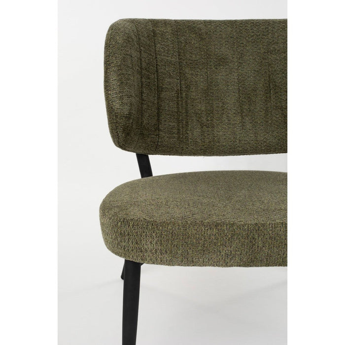 Sanne Loungestoel | Groen Grijs | met zwarte poten-Fauteuils-Creating Home