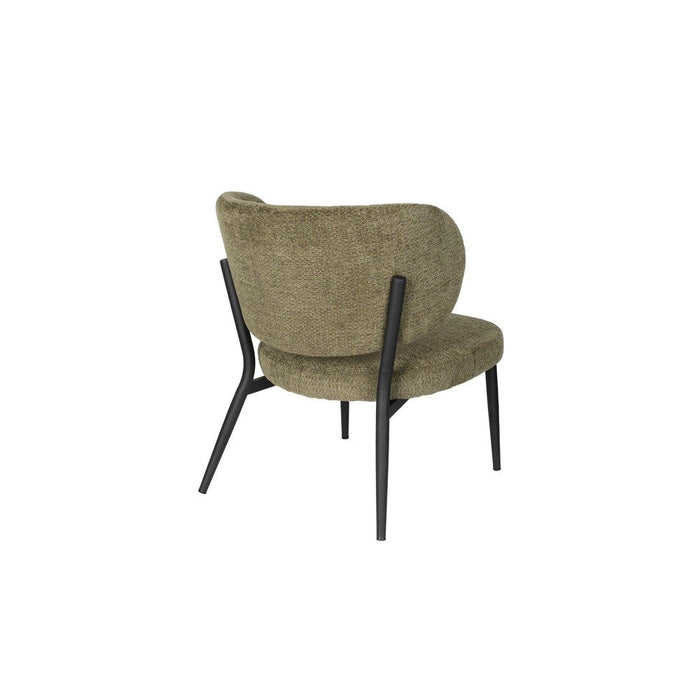 Sanne Loungestoel | Groen Grijs | met zwarte poten-Fauteuils-Creating Home