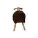 Schaap Shawn groot - 58x34x62 - Wit/bruin/naturel - Teak/geitenhuid-Krukjes-HSM Collection