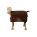 Schaap Shawn groot - 58x34x62 - Wit/bruin/naturel - Teak/geitenhuid-Krukjes-HSM Collection